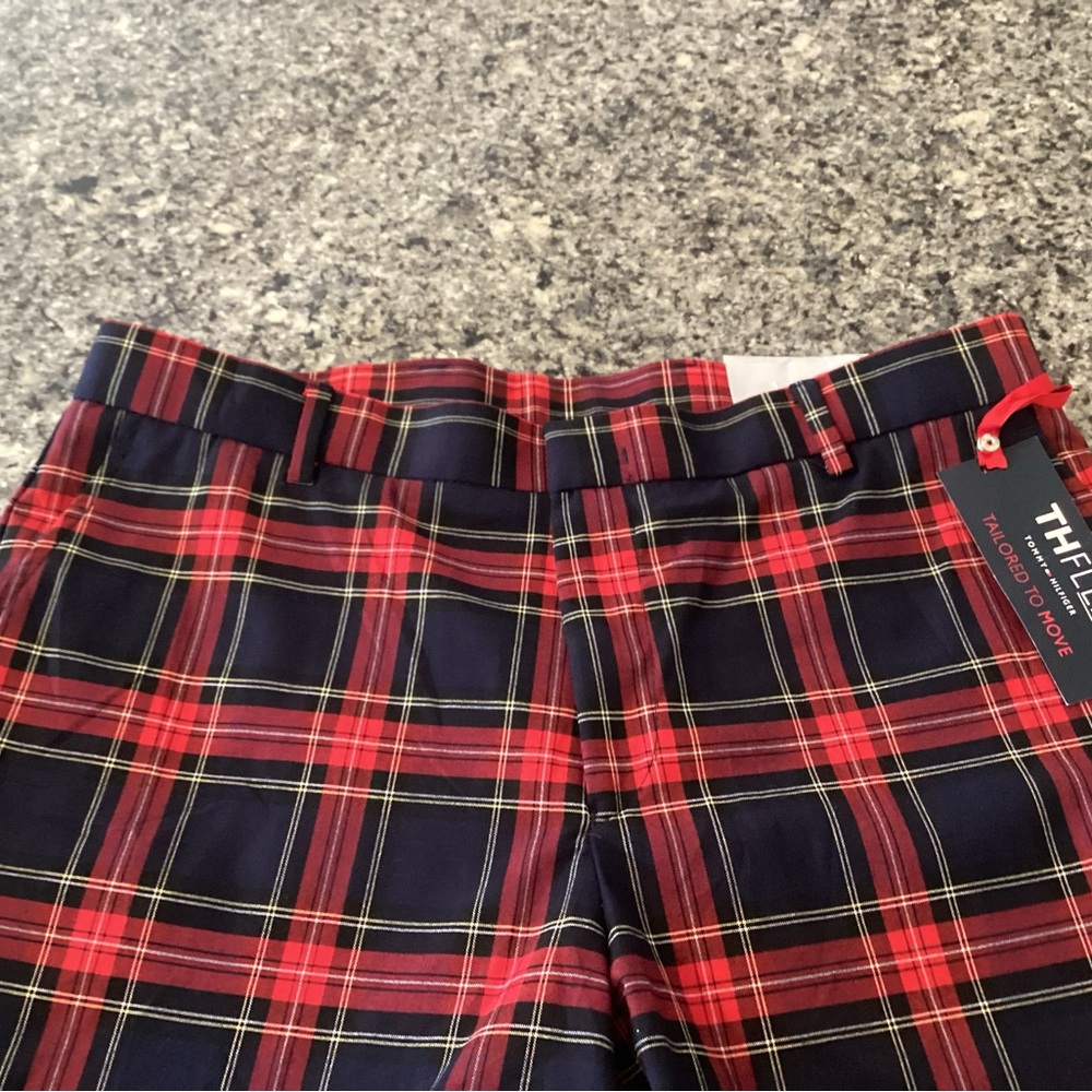 Tommy Hilfiger Men's Plaid Pants in Red and Blue